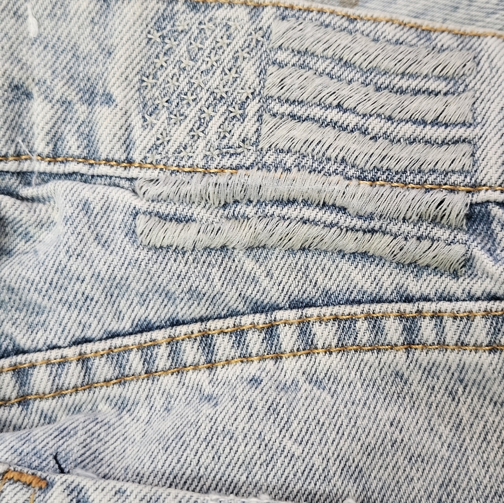 Revice Denim Jeans Sz 25 Distressed Graphics Hollywood Snake Rose Los Angeles - Picture 7 of 10